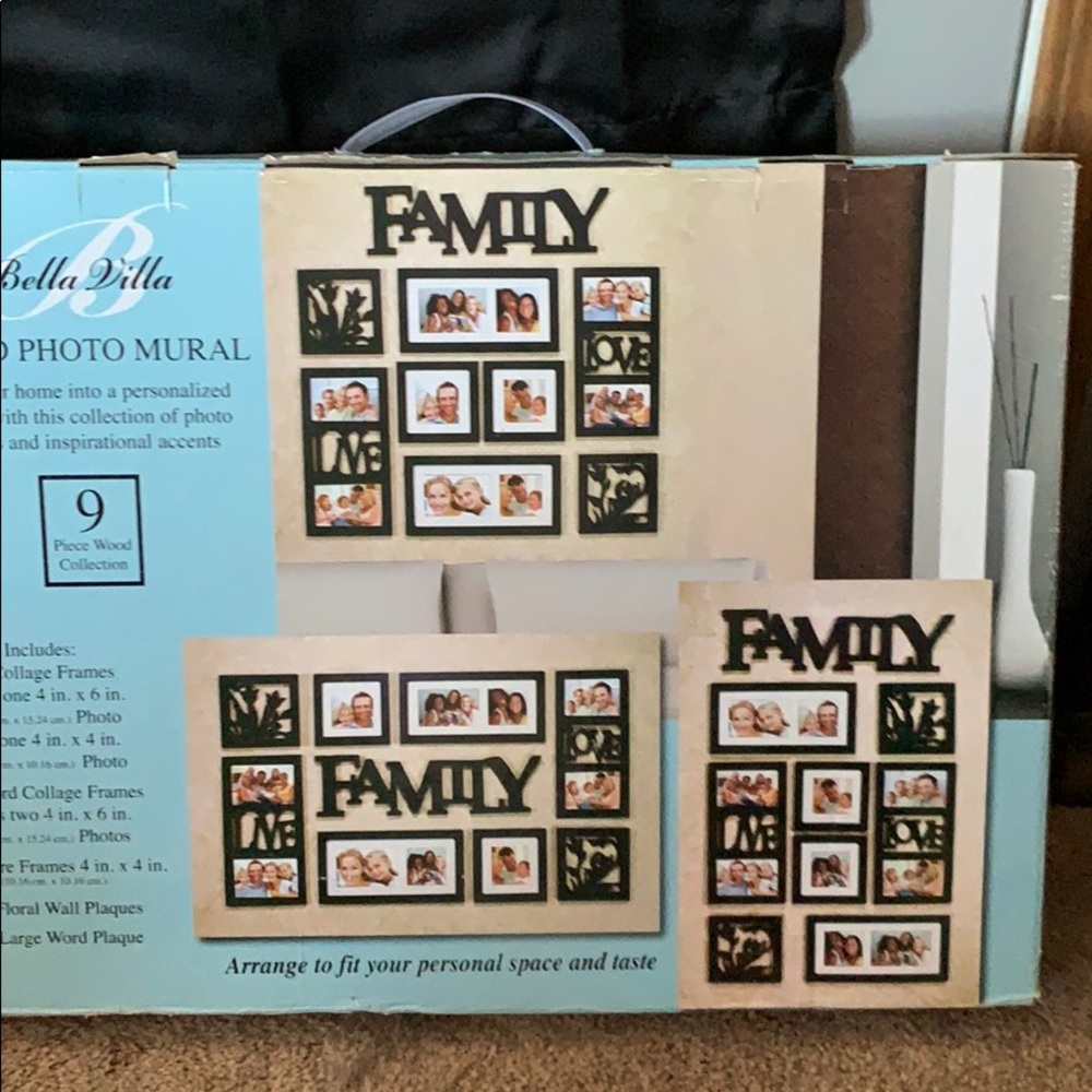 9 piece word photo frame set